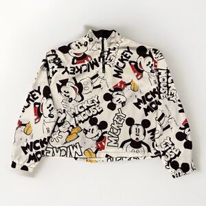 Disney Store Mickey Mouse Crop Windbreaker Jacket Women’s Size XL